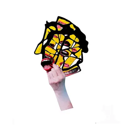 Apply Lipstick, digital art by Abby Segal, Chicago collage artist