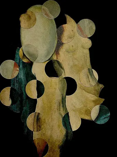 Abstract Shapes, mixed media by Abby Segal, Chicago collage artist